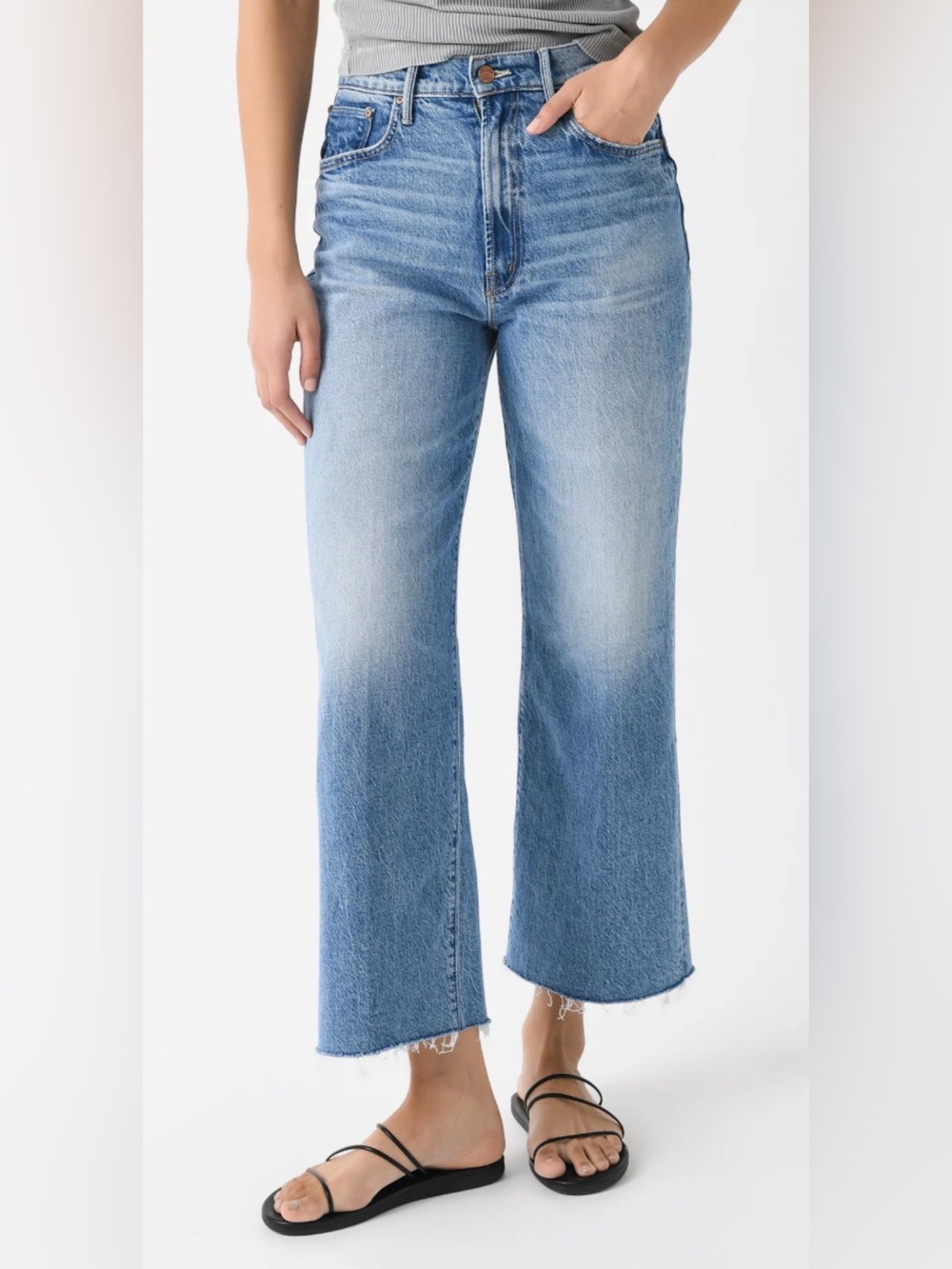 MOTHER The Maven Mid Rise Ankle Fray Cropped Jeans For Sure Size 25